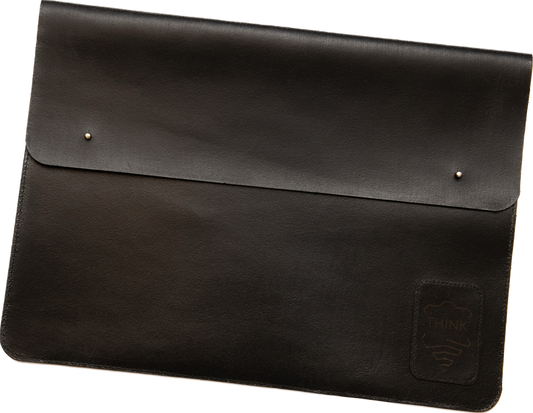 Skórzany pokrowiec z klapą na MacBook 13" Pro/Air - czarny-1