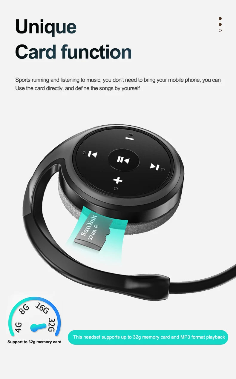 Original A23 Sport Foldable Wireless Headphone 8D Surround Heavy Bass Hifi Music Bluetooth Earphones With Mic Support FM/TF Card
