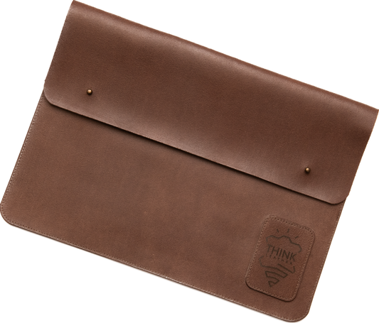 COVER MACBOOK 13" with a flap dark brown-1