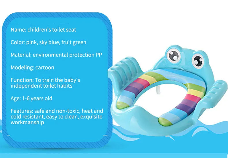 Removable Baby Toilet Training Seat Potties Seat With Armrest Girls Boy Toilet Training Potty Safety Cushion Infant Care Blue-2